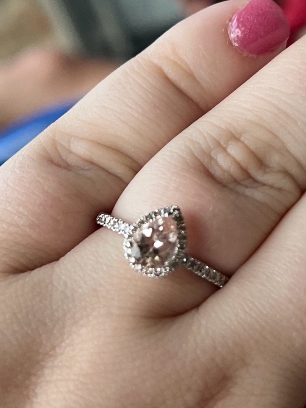 LeVian Morganite and Diamond Solitaire Ring with Pavé Band